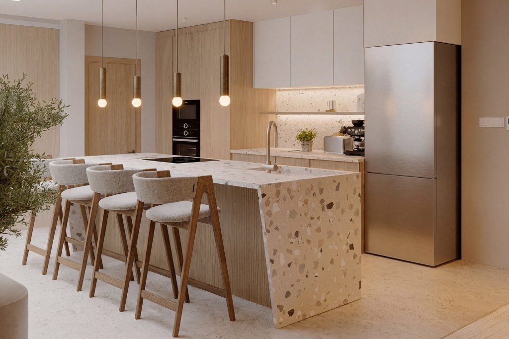 Cocina de vivienda en Mareny de Barraquetes diseñada por Senso Estudio